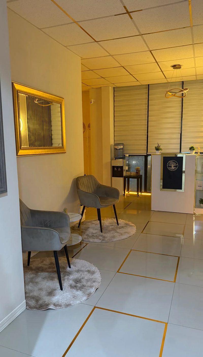 Zona de recepción y espera de Pure Spa